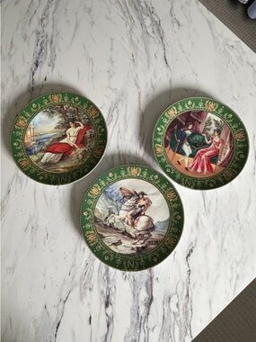 Limoges Bonaparte Crossing the Alps Series 1-3 porcelain plates